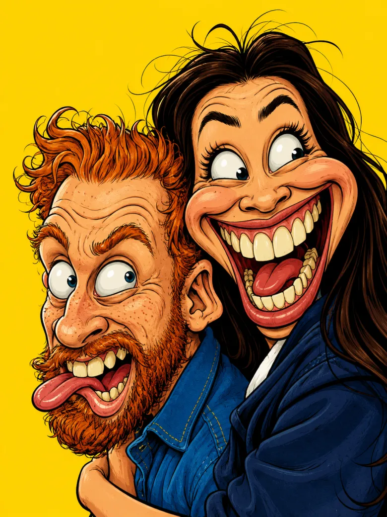 90s Grotesque Cartoon Portrait Prompt — AI prompt result (after)