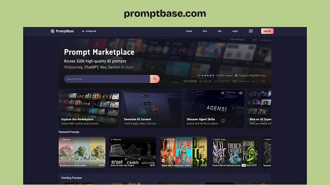 PromptBase — a curated marketplace with free samples to test