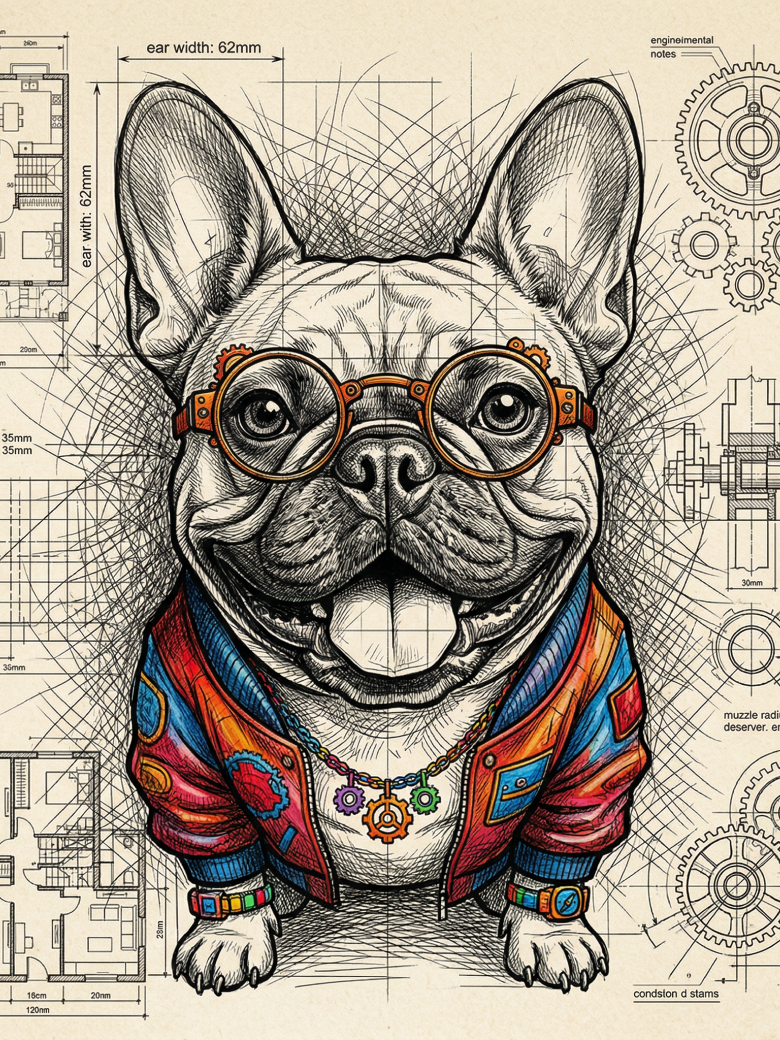 Blueprint Sketch Portrait Prompt — AI prompt result (after)