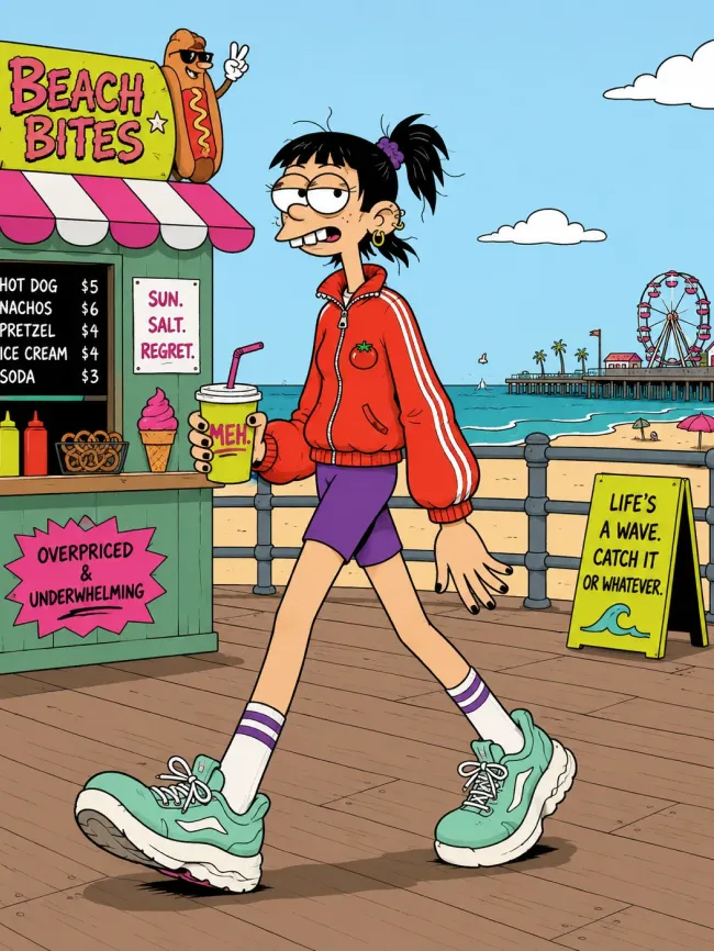Deadpan cartoon character — AI prompt result
