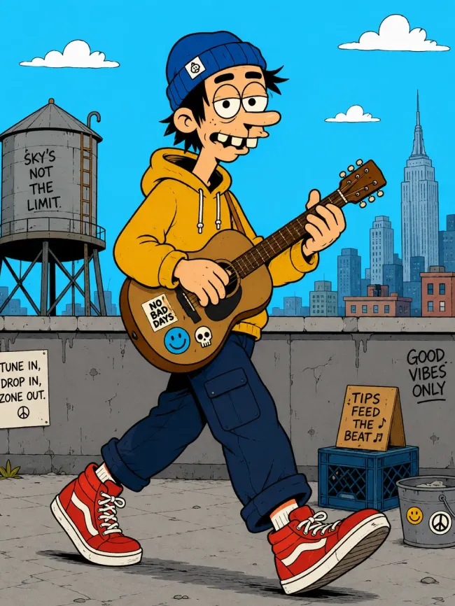 Deadpan cartoon character — example 5