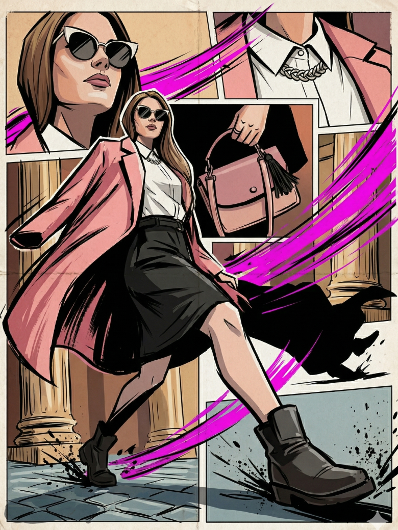 Kinetic Stride Comic Poster — AI prompt result (after)