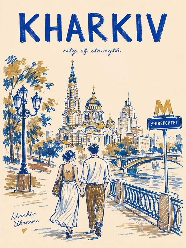 Marker-pen travel poster — AI prompt result