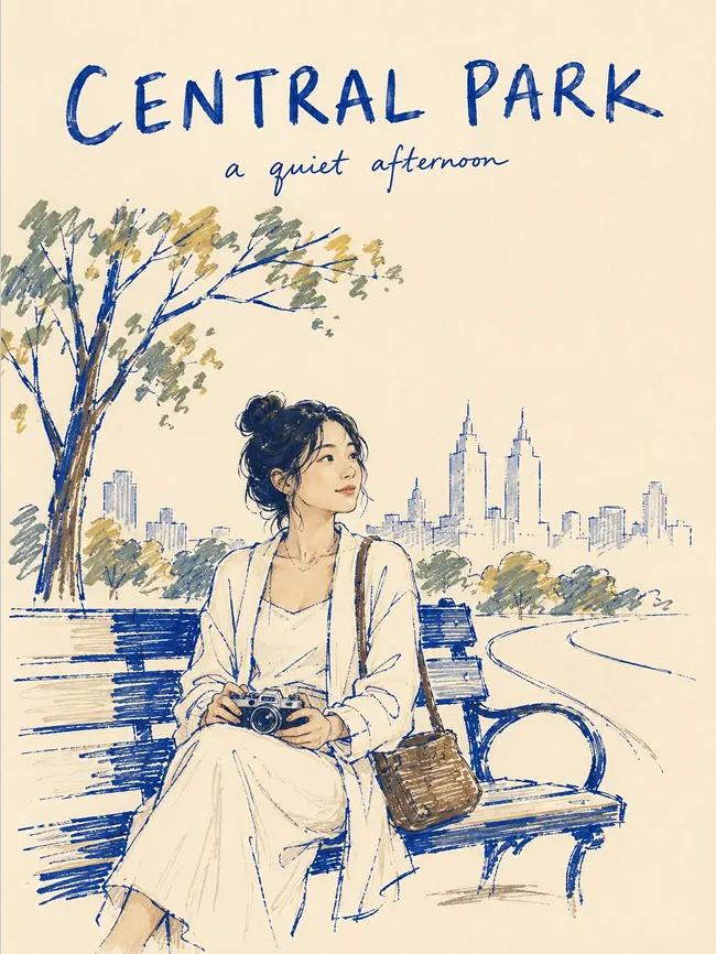 Marker-pen travel poster — example 3