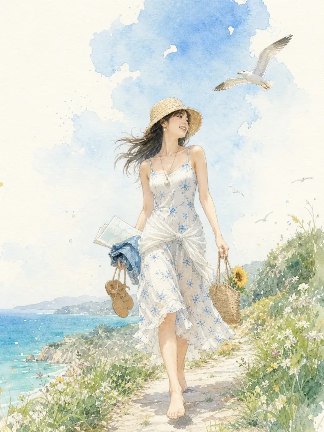 Minimalist watercolor illustration — example 2