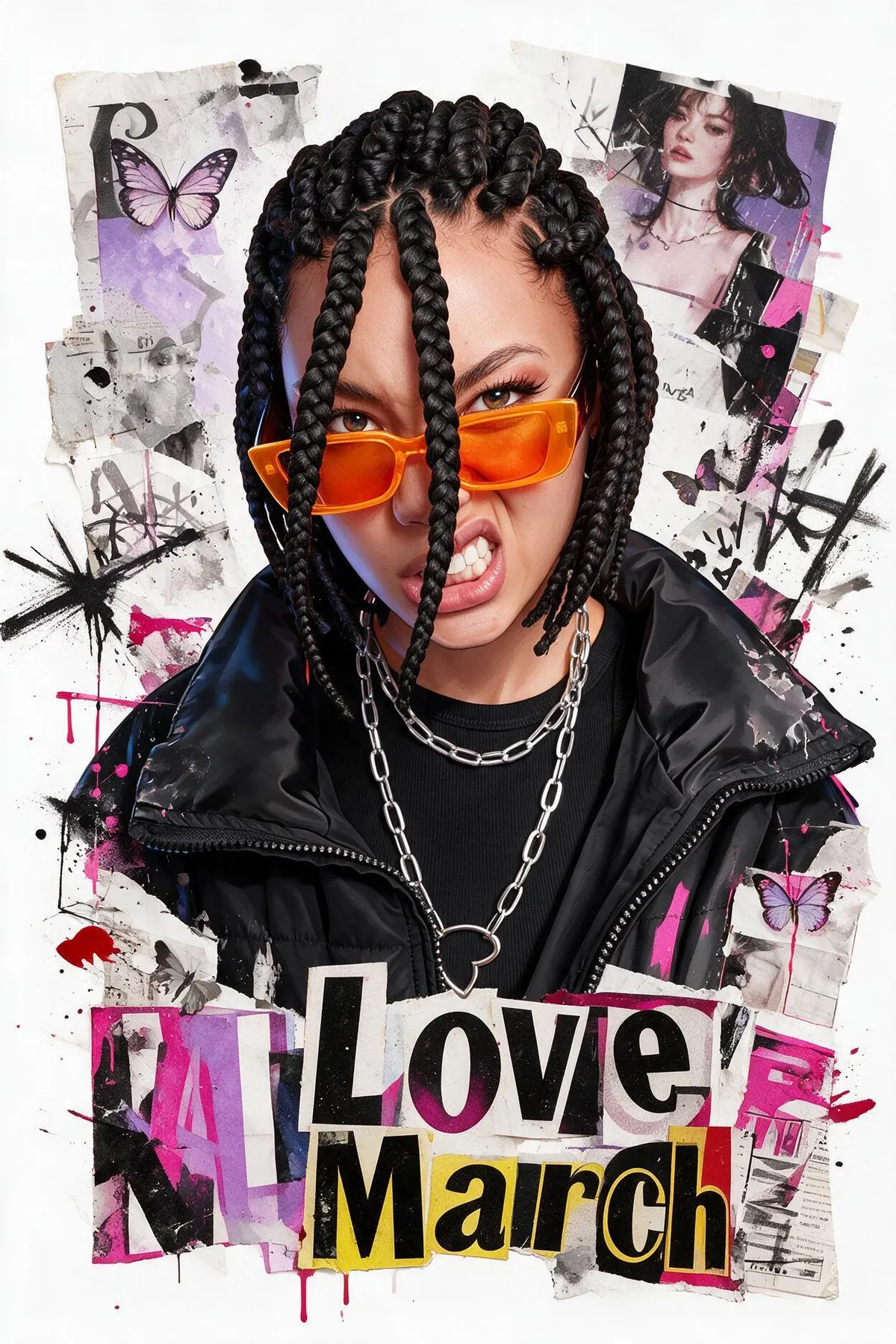 Punk collage cover poster — AI prompt result (after)