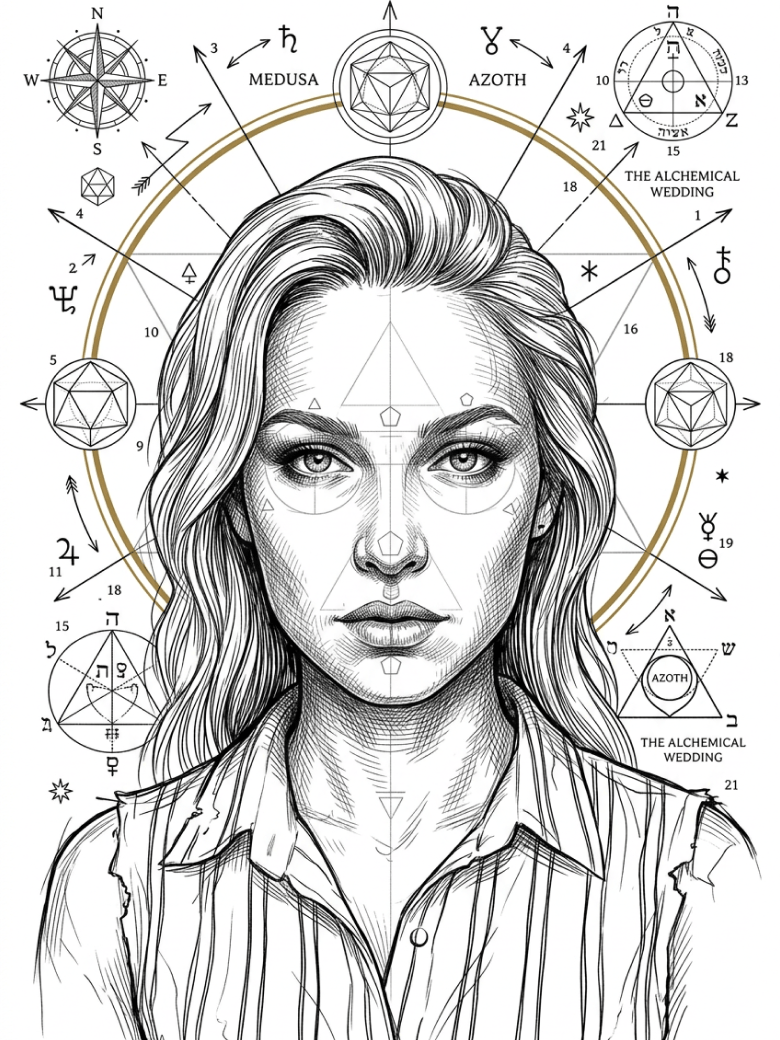Sacred Geometry Ink Portrait Prompt — AI prompt result (after)