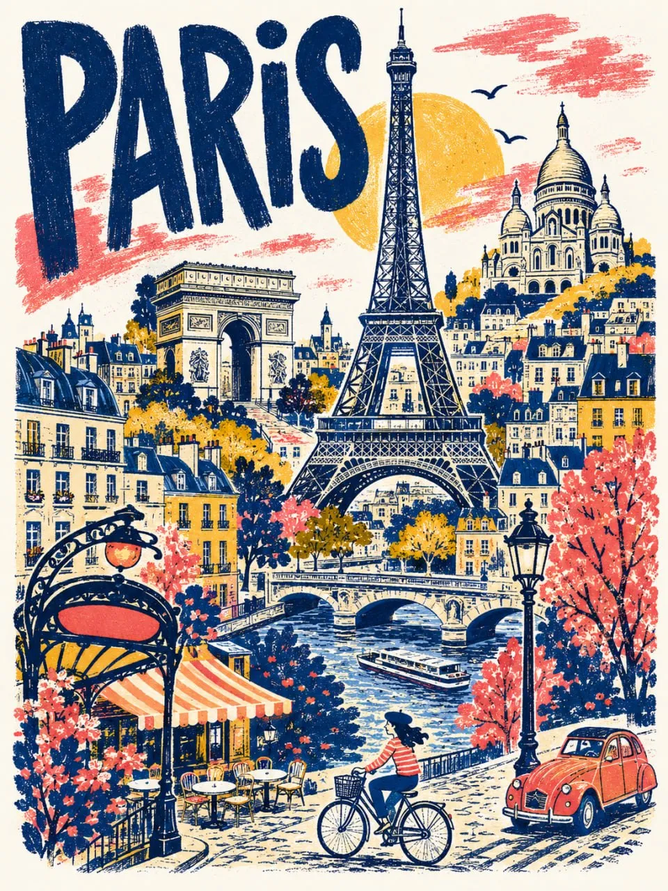 Travel Poster for Any City in Hand-Drawn Style — example 2