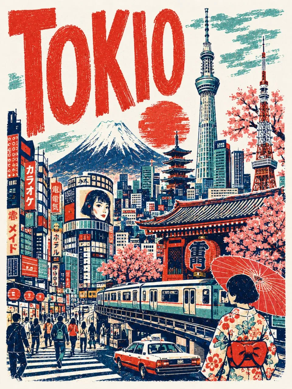 Travel Poster for Any City in Hand-Drawn Style — example 3