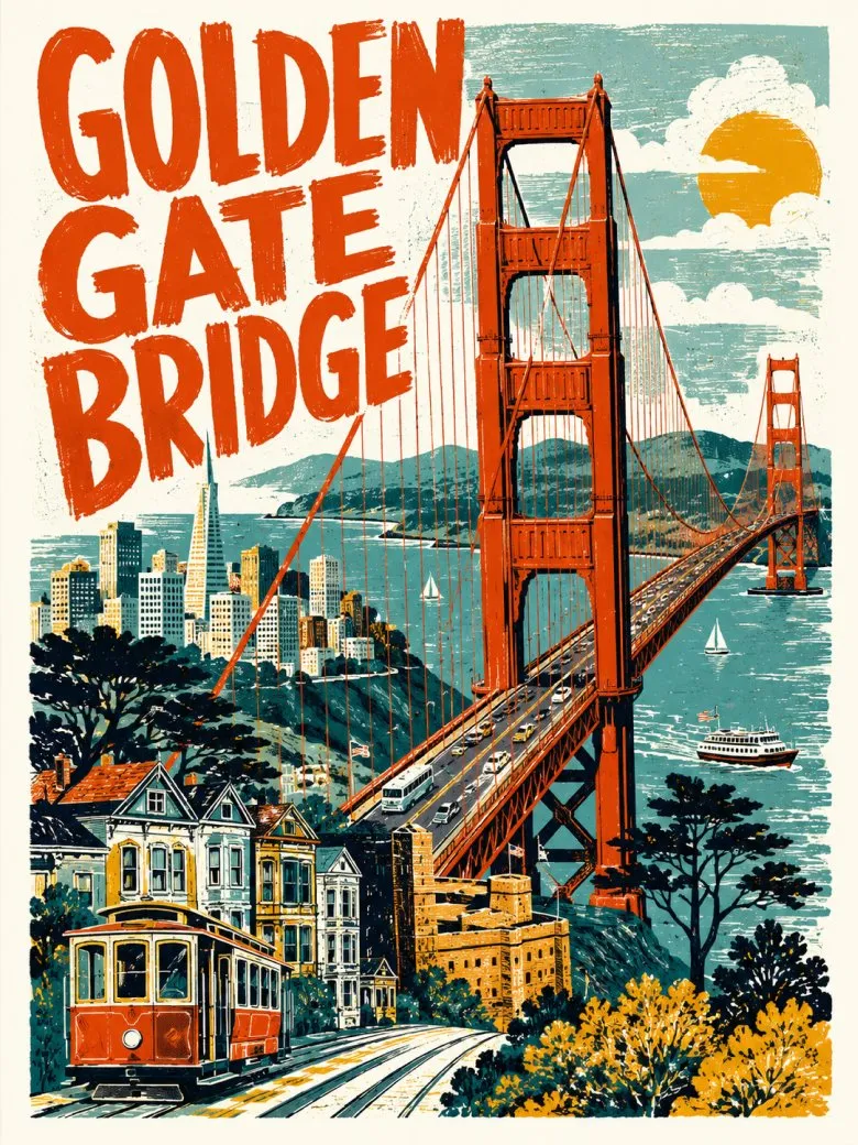 Travel Poster for Any City in Hand-Drawn Style — example 5